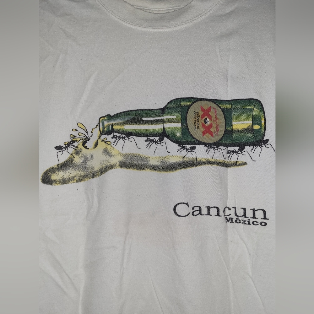 Women's White Dos Equis Ant Cacun Mexico T-shirt
